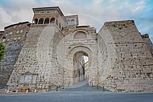 View of the  Etruscan Arch or Augustus Gate in Perugia