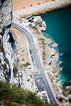 View of Europe Road, from the rock of Gibraltar