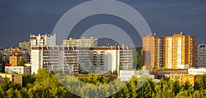 View of the evening city of Togliatti