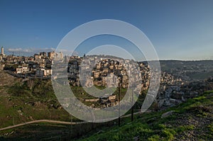 view of the evening district of Silwan. Jerusalem