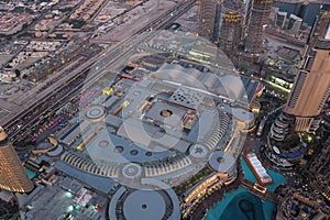 View on evening Dubai downtown, United Arab Emirates