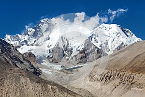 View of Everest Lhotse and Lhotse Shar from Barun valley