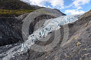 View of Exit Glacier, Harding Icefield, Kenai Fjords National Park, Seward, Alaska, United States