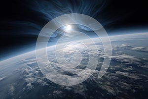 View of the exoplanet in a system with a planetary nebula