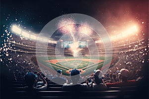View of experiencing a baseball game - generative AI