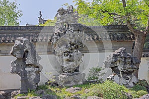 View of the Exquisite Jade Rock in the Yuyuan garden