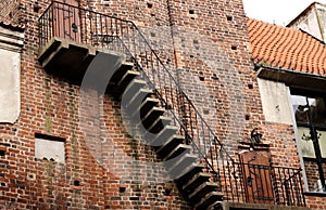 Castle in Uniejow - external stairs