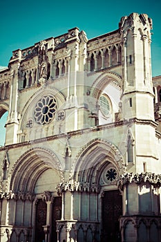 View of facada Cuenca cathedral in Spain.