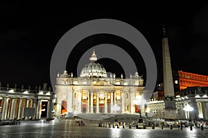 View of facade of the Basilica of St. Peter`s. Vatican city