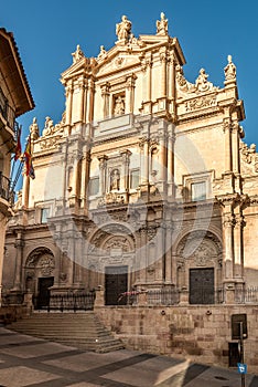 View at the facade of Cathedral San Patrick in Lorca, Spain photo