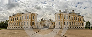 View of the facade and entry gate of rundales pils