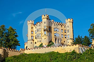 View of facade of famous Hohenschwangau castle