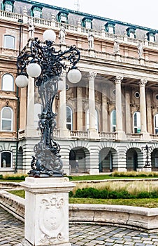 View of facade of the Hungarian National Gallery in Budapest