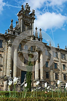 A view of the facade of the Monastery of San Martin Pinario or San MartiÃÂ±o Pinario at historical center of Santiago de Compostela photo