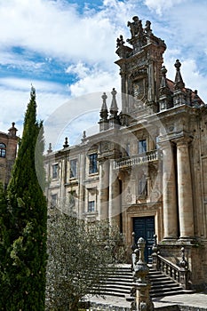 A view of the facade of the Monastery of San Martin Pinario or San MartiÃÂ±o Pinario at historical center of Santiago de Compostela photo