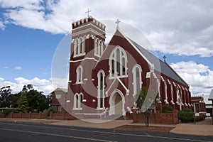 View of facade of St Laurence O`Toole Catholic Church