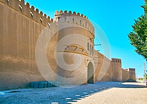 The facade wall of Rayen citadel, Iran