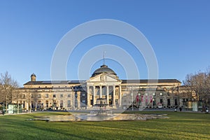 View of facade of  the Wiesbaden casino and Kurhaus