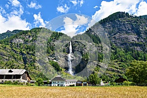 View of Fallbackfall waterfall in Malta valley