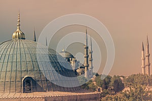 View of the famous Blue Mosque. Istanbul. Turkey.