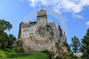 View of the famous Bran Castle (Dracula\'s Castle) in the village of Bran.