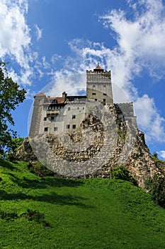 View of the famous Bran Castle (Dracula\'s Castle) in the village of Bran.