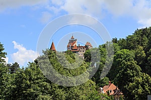 View of the famous Bran Castle (Dracula's Castle) in the village of Bran. Transylvania. Romania.