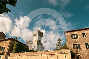 View of the famous Castle of San Casciano dei Bagni