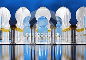 View of famous Cheikh Zayed Mosque