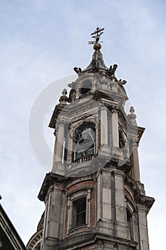 View of the famous Cupola of the San Gaudenzio Basilica in Novara, Italy. SAN GAUDENZIO BASILICA DOME AND HISTORICAL BUILDINGS IN