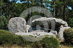 The famous dolmen megalith in Carnac -  Britany - France view of the famous dolmen megalith in Carnac -  Britany - France