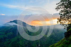 View of Ellas Rock from Little Adams Peak in Ella photo