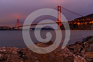 Golden Gate Bridge at night