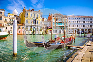 View of famous Grand Canal in Venice, Italy