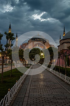 View of the famous Hagia Sophia Ayasofya in Istanbul. Turkey.