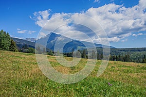 View of famous Krivan peak in High Tatras,Slovakia.National symbol