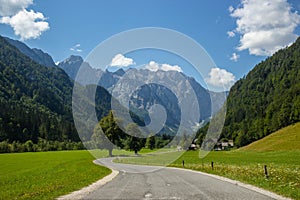 View of famous Logar Valley in Slovenia