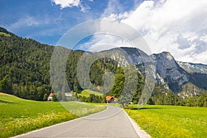 View of famous Logar Valley in Slovenia