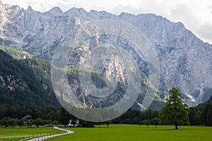 View of famous Logar Valley in Slovenia