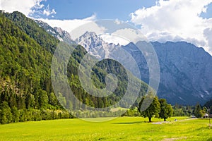 View of famous Logar Valley in Slovenia