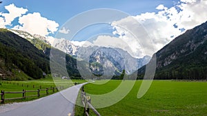 View of famous Logar Valley in Slovenia