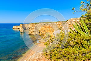 View of famous Marinha beach