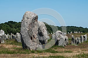 Famous megalith alignment in Carnac Brittany  France