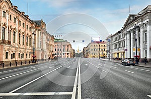 View of the famous Nevsky Prospect, Saint Petersburg