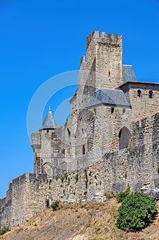 View of famous old castle of Carcassonne in France