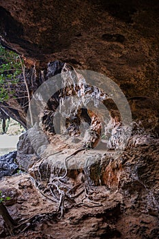 View in famous Phranang cave at Raylay Railay Beach