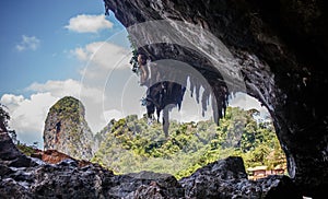 View in famous Phranang cave at Raylay Railay Beach