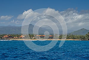 View of famous Poipu beach on Kauai