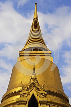 View of famous religion temple wat phra prakaew grand palace in Bangkok Thailand photo