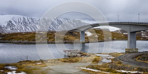 View of the Famous and Renowned Fredvang Bridge in Norway